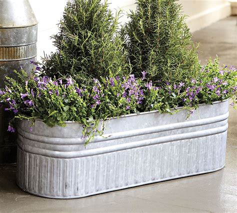 galanized metal box|galvanized metal containers for plants.